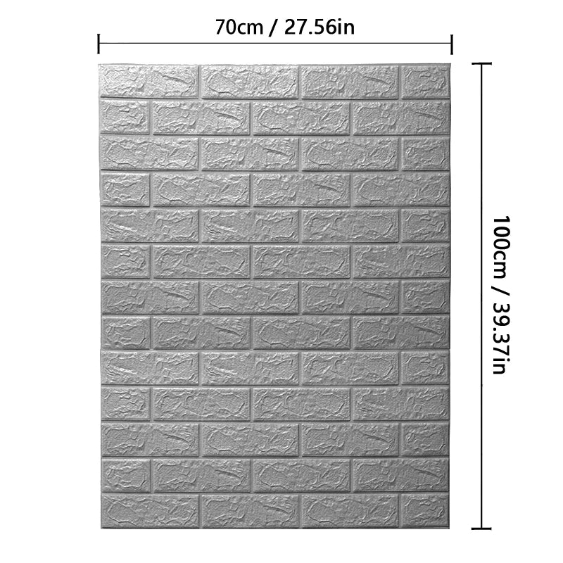 3D Solid Color Faux Brick Waterproof Wallpaper Wall Stickers Home Decoration For Kitchen Bedroom Living Room Self-adhesive